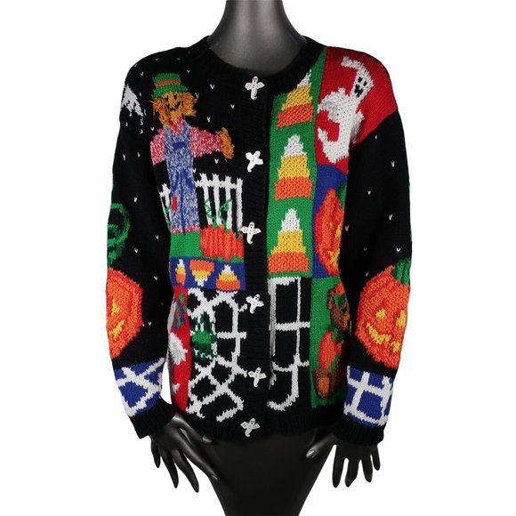 Alexandra Bartlett Sweaters - Alexandra Bartlett Black Halloween Sweater PM Petite Medium